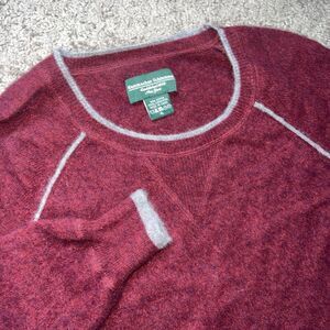 Hammacher Schlemmer Red 100% Cashmere Crew Neck Sweater Men’s XL